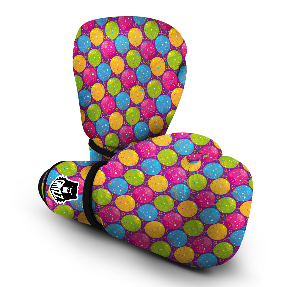 Hot Air Balloon Colorful Pattern Print Boxing Gloves-grizzshop