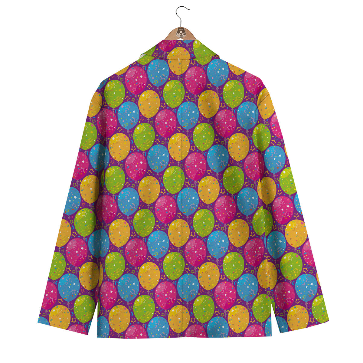 Hot Air Balloon Colorful Pattern Print Men's Blazer-grizzshop