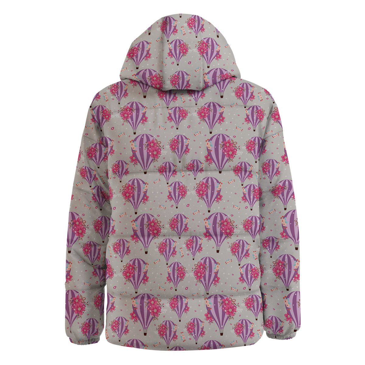 Hot Air Balloon Floral Print Pattern Down Jacket-grizzshop