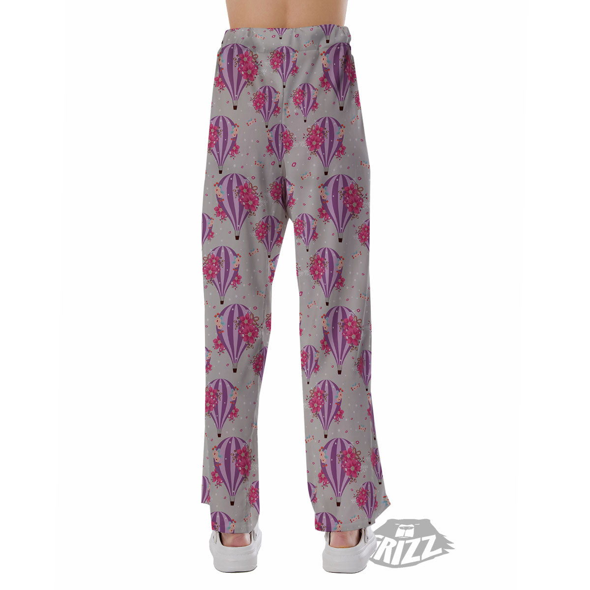 Hot Air Balloon Floral Print Pattern Pajama Pants-grizzshop