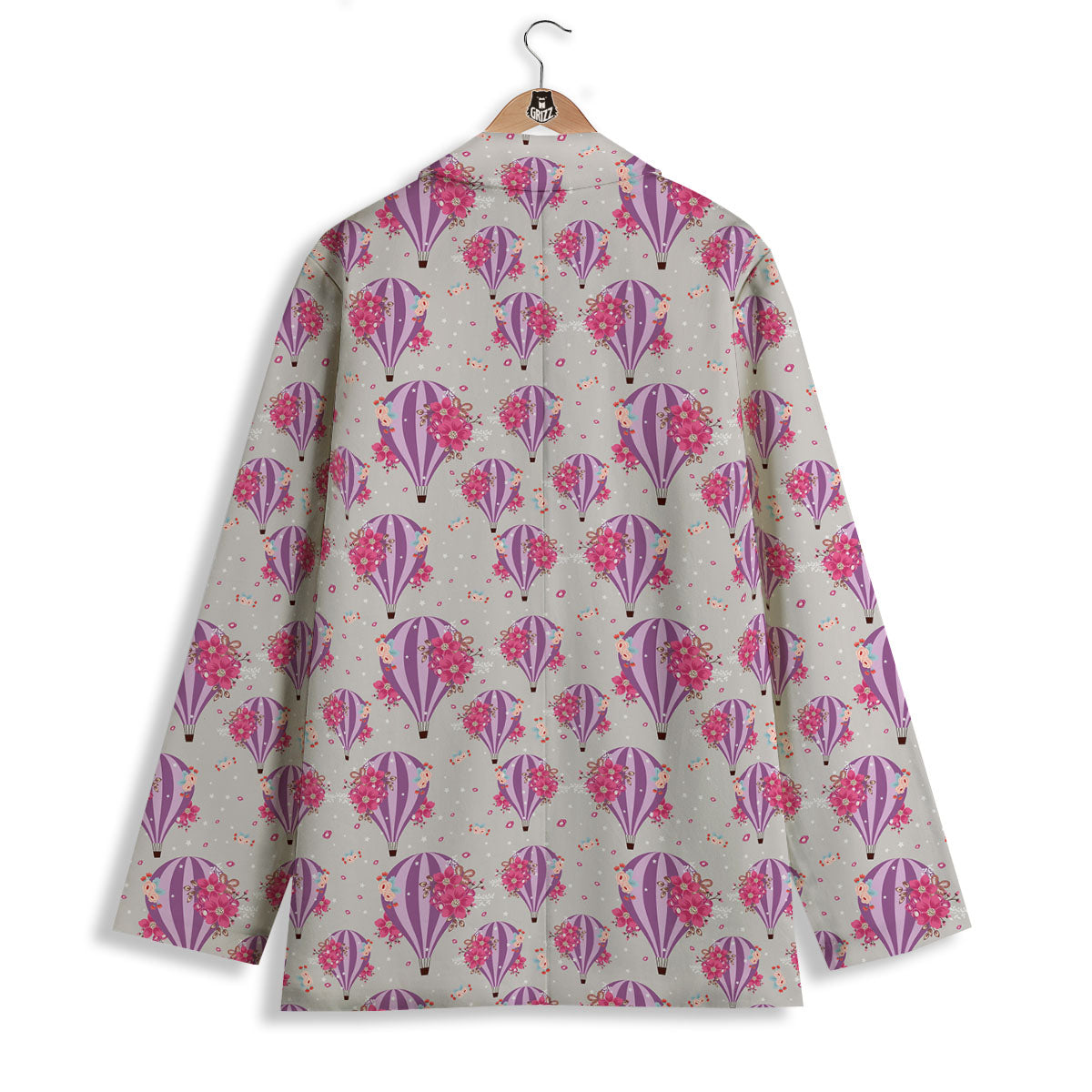 Hot Air Balloon Floral Print Pattern Women's Blazer-grizzshop