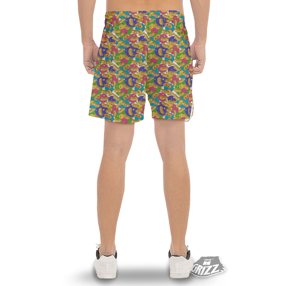 Hot Dog Colorful Print Pattern Men's Gym Shorts-grizzshop