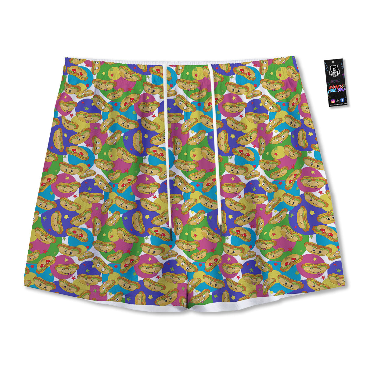 Green Dark And Black Camouflage Print Mesh Shorts