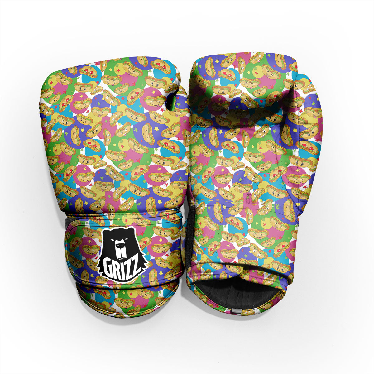Hot Dog Colorful Print Pattern Pro Boxing Glove