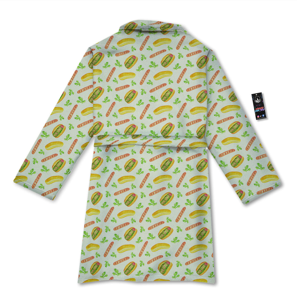 Hot Dog Drawing Print Pattern Bathrobe-grizzshop