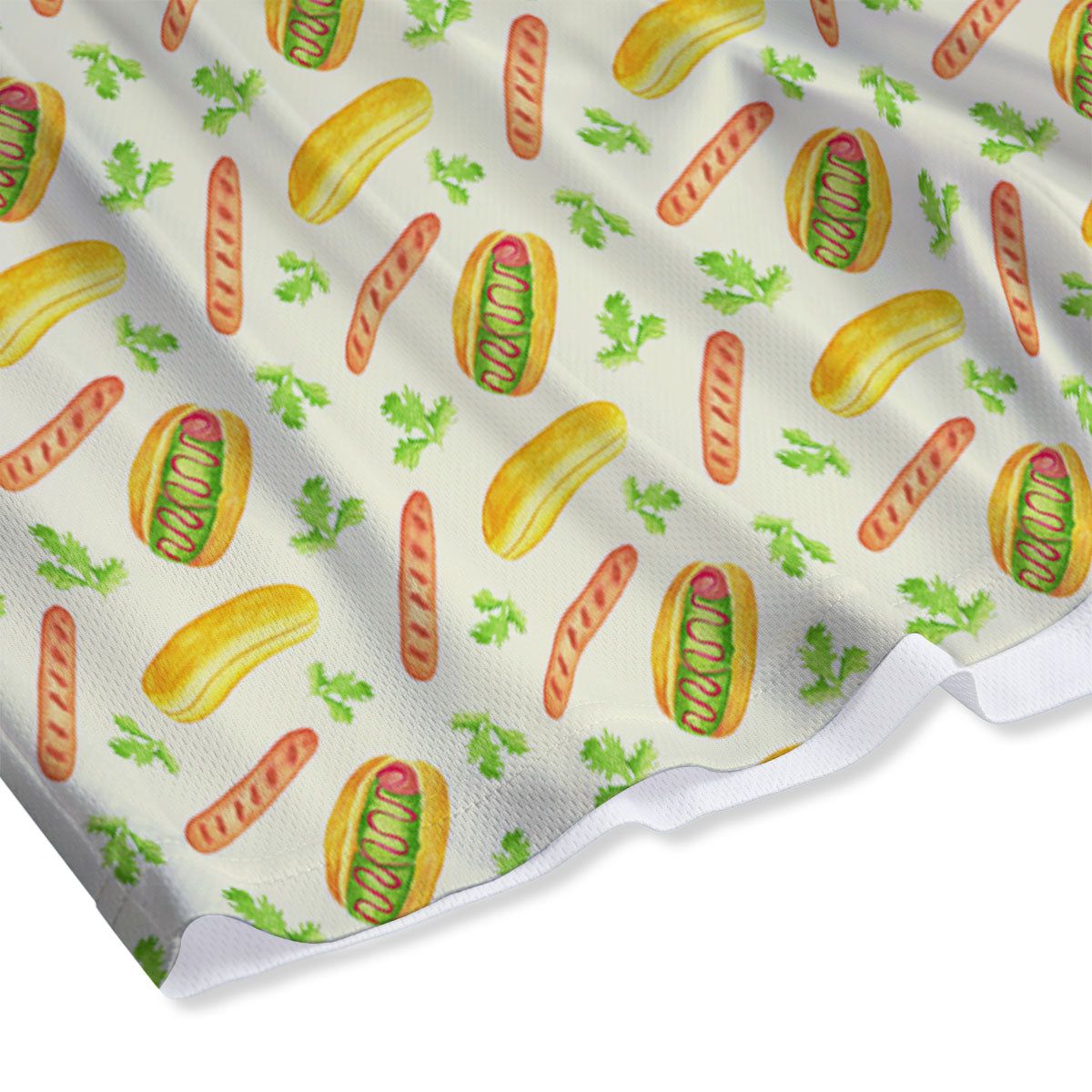 Hot Dog Drawing Print Pattern Mesh Shorts