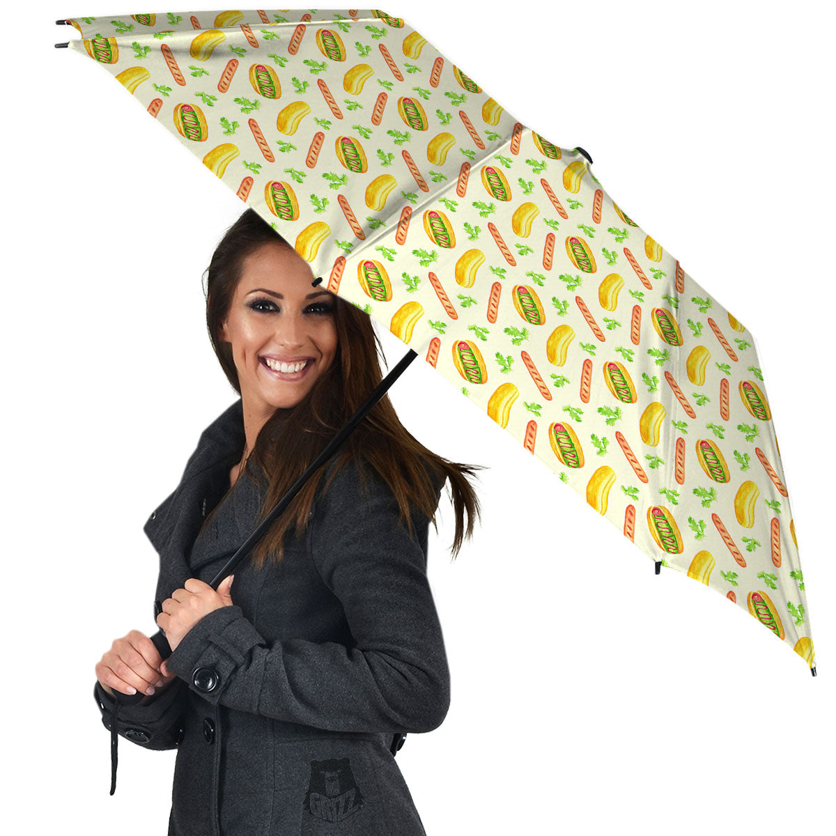 Hot Dog Drawing Print Pattern Umbrella-grizzshop
