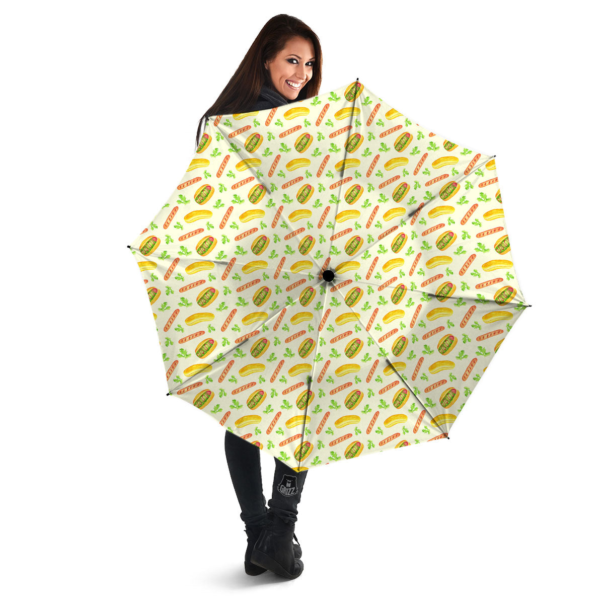 Hot Dog Drawing Print Pattern Umbrella-grizzshop