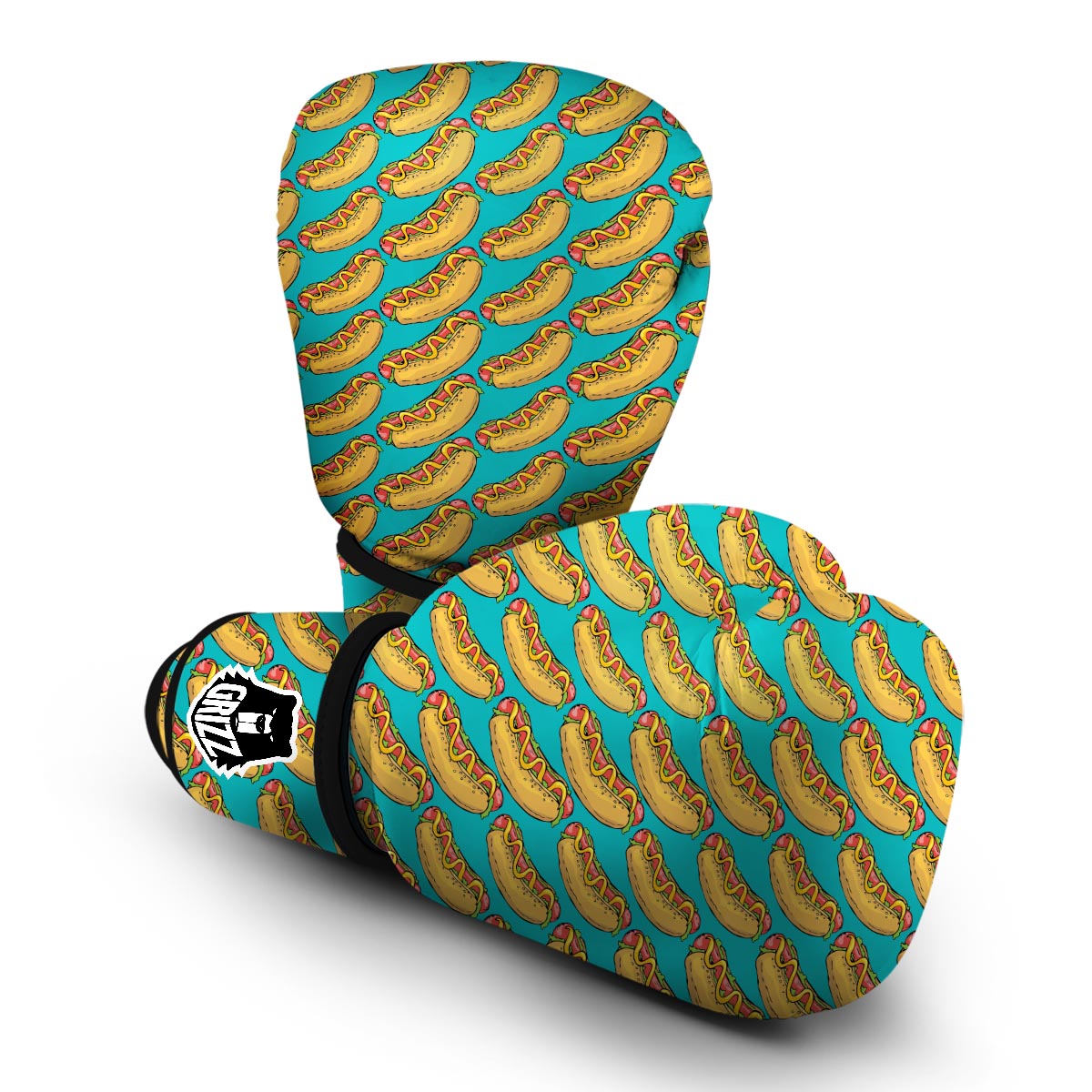 Hot Dog Print Pattern Boxing Gloves-grizzshop