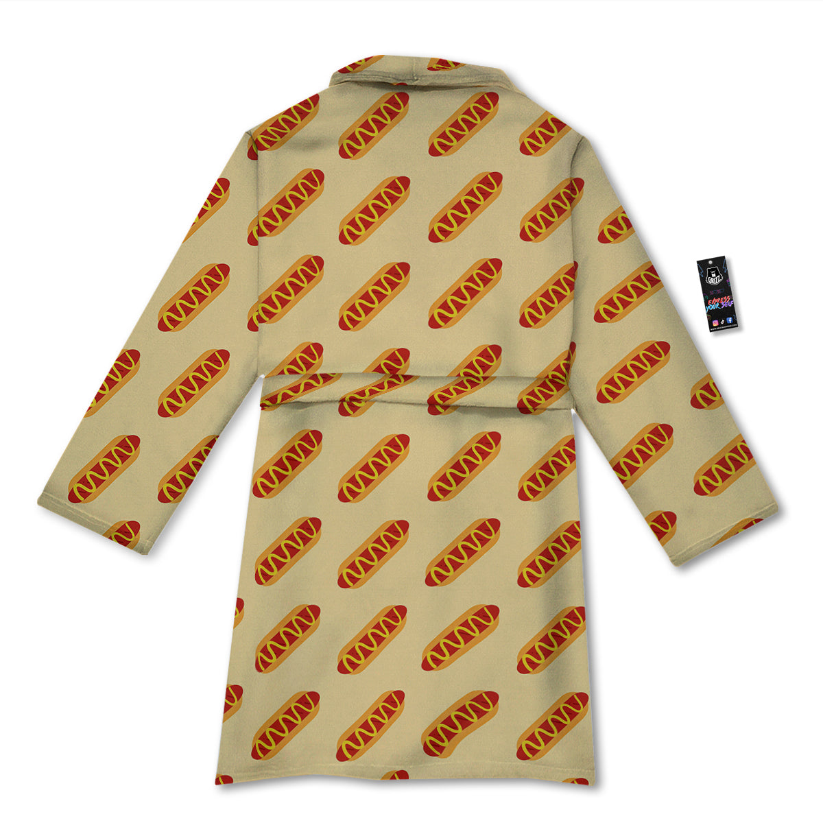 Hot Dog Yellow Print Pattern Bathrobe-grizzshop