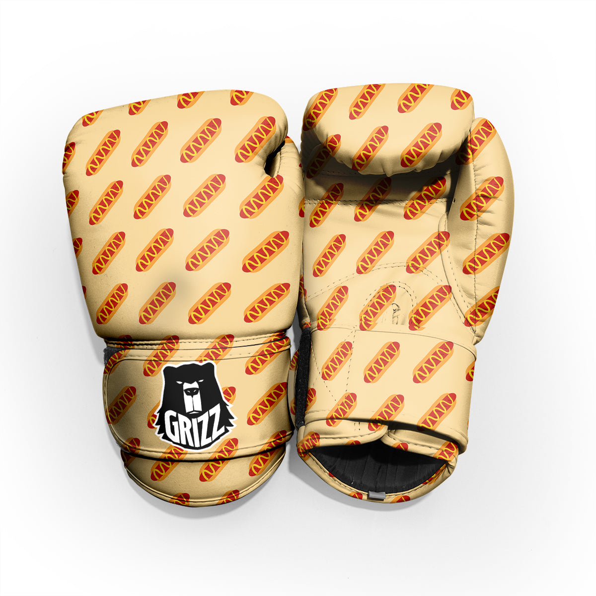 Hot Dog Yellow Print Pattern Pro Boxing Glove