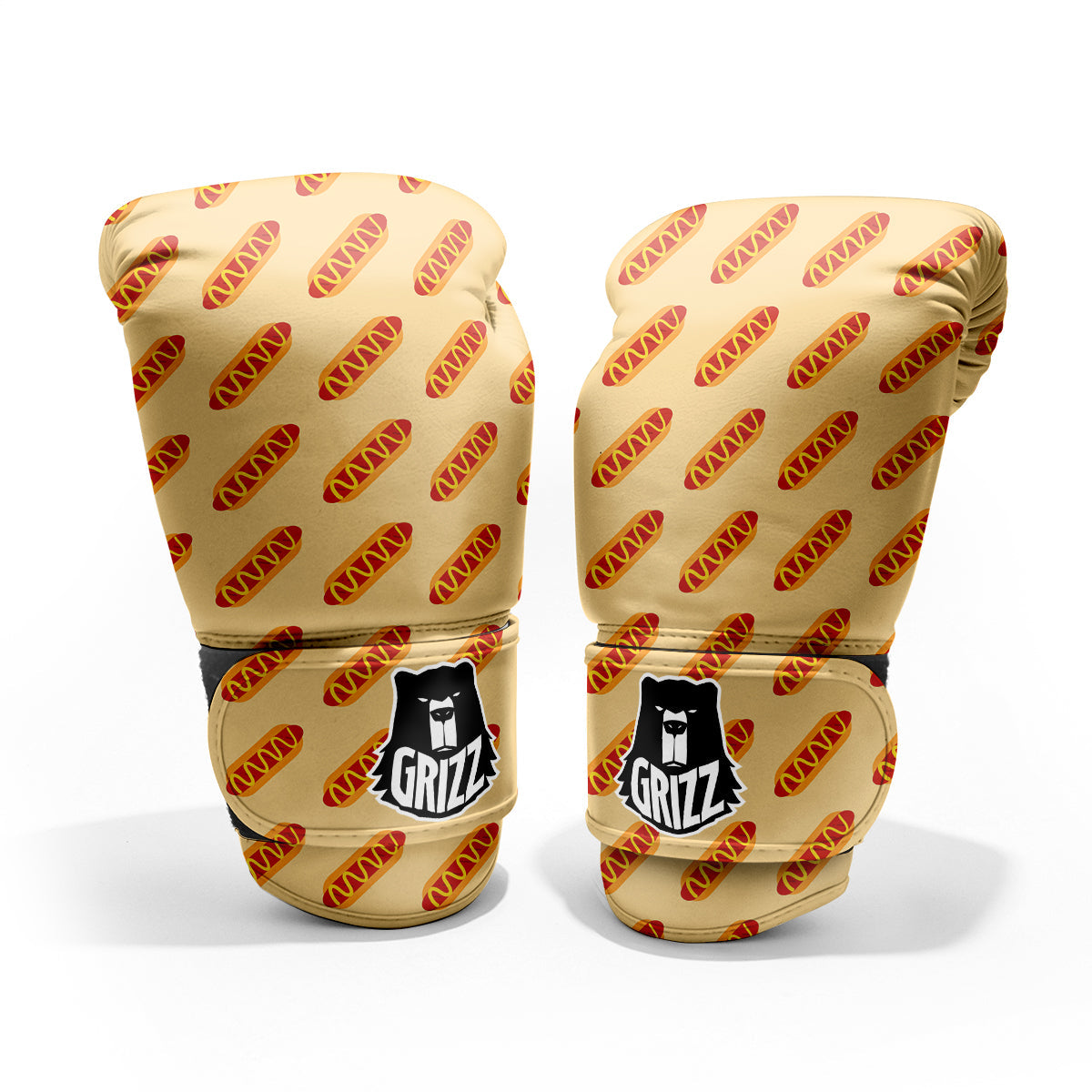 Hot Dog Yellow Print Pattern Pro Boxing Glove
