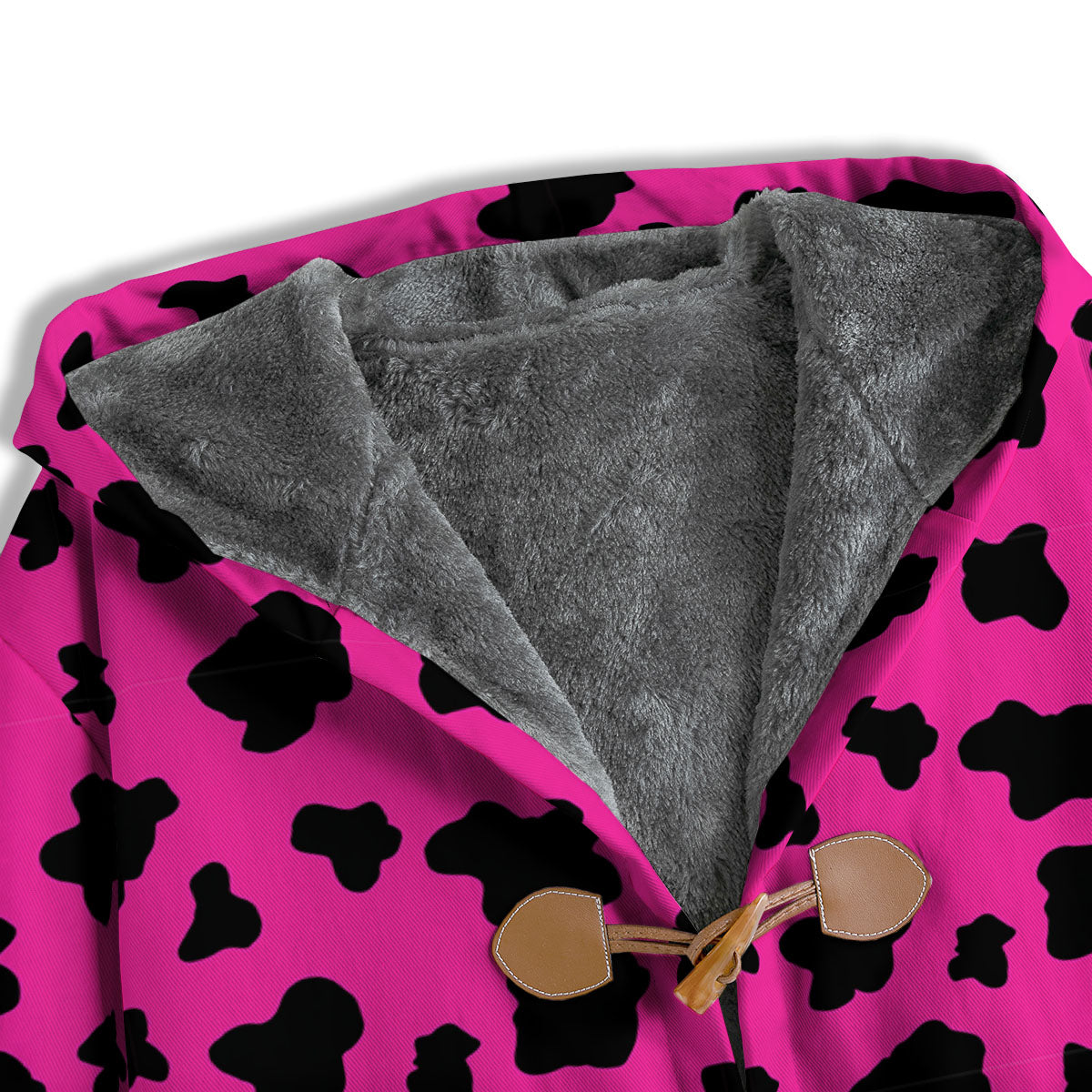 Hot Pink And Black Cow Print Men's Windbreaker Jacket-grizzshop