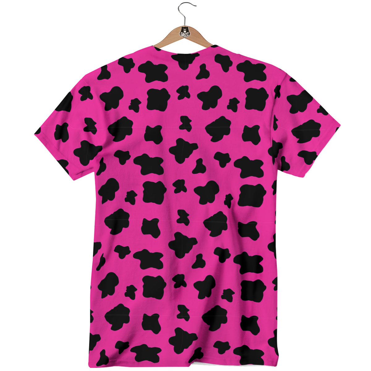 Hot Pink And Black Cow Print T-Shirt-grizzshop