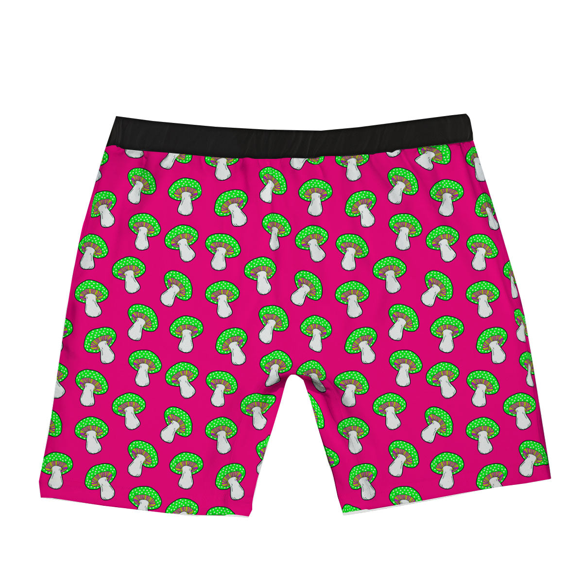 Hot Pink Crazy Mushroom Print Pattern Boxer Briefs-grizzshop