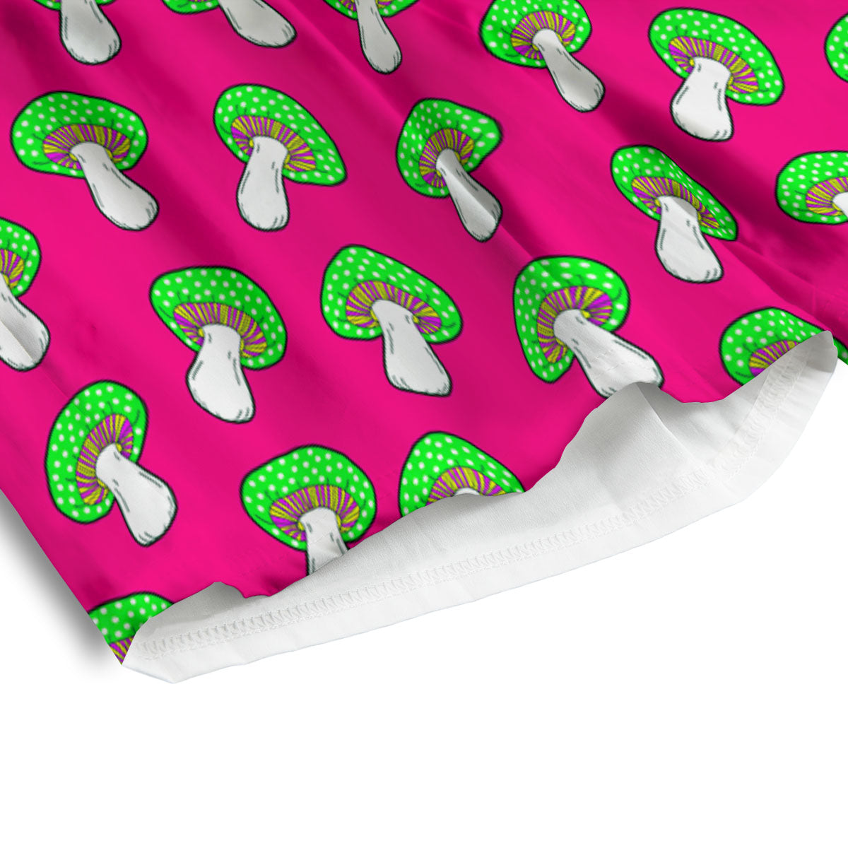 Hot Pink Crazy Mushroom Print Pattern Men's Athletic Shorts