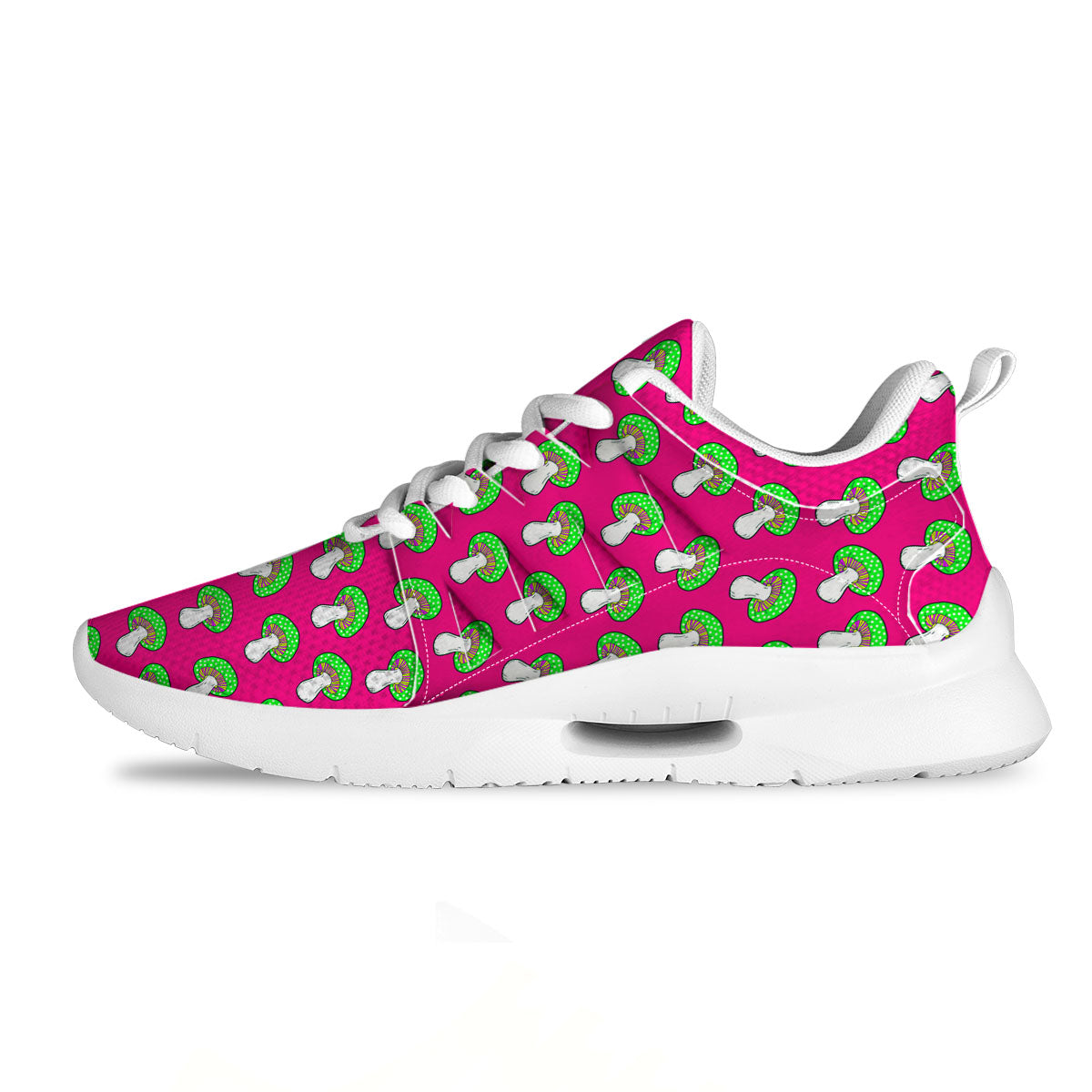 Hot Pink Crazy Mushroom Print Pattern Tennis Shoes-grizzshop