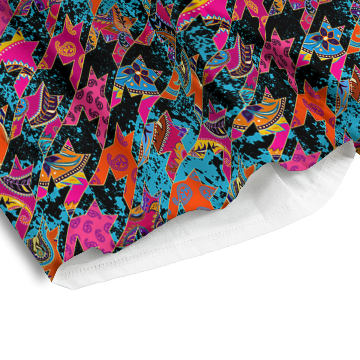 Houndstooth Abstract And Paisley Print Pattern Men's Athletic Shorts