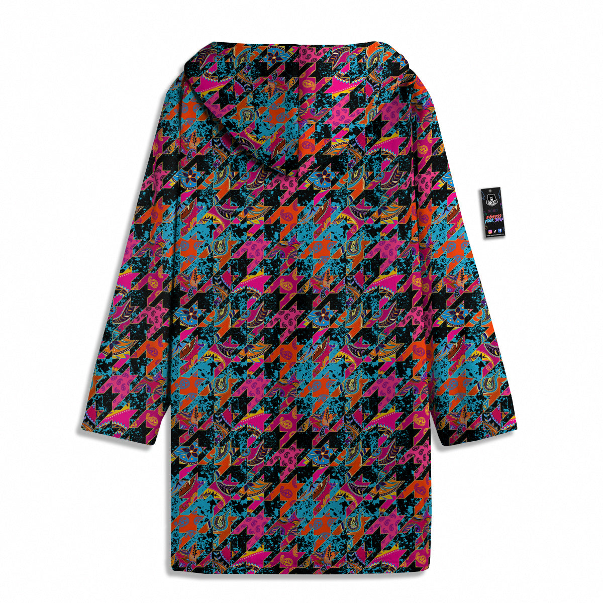 Houndstooth Abstract And Paisley Print Pattern Men's Windbreaker Jacket-grizzshop