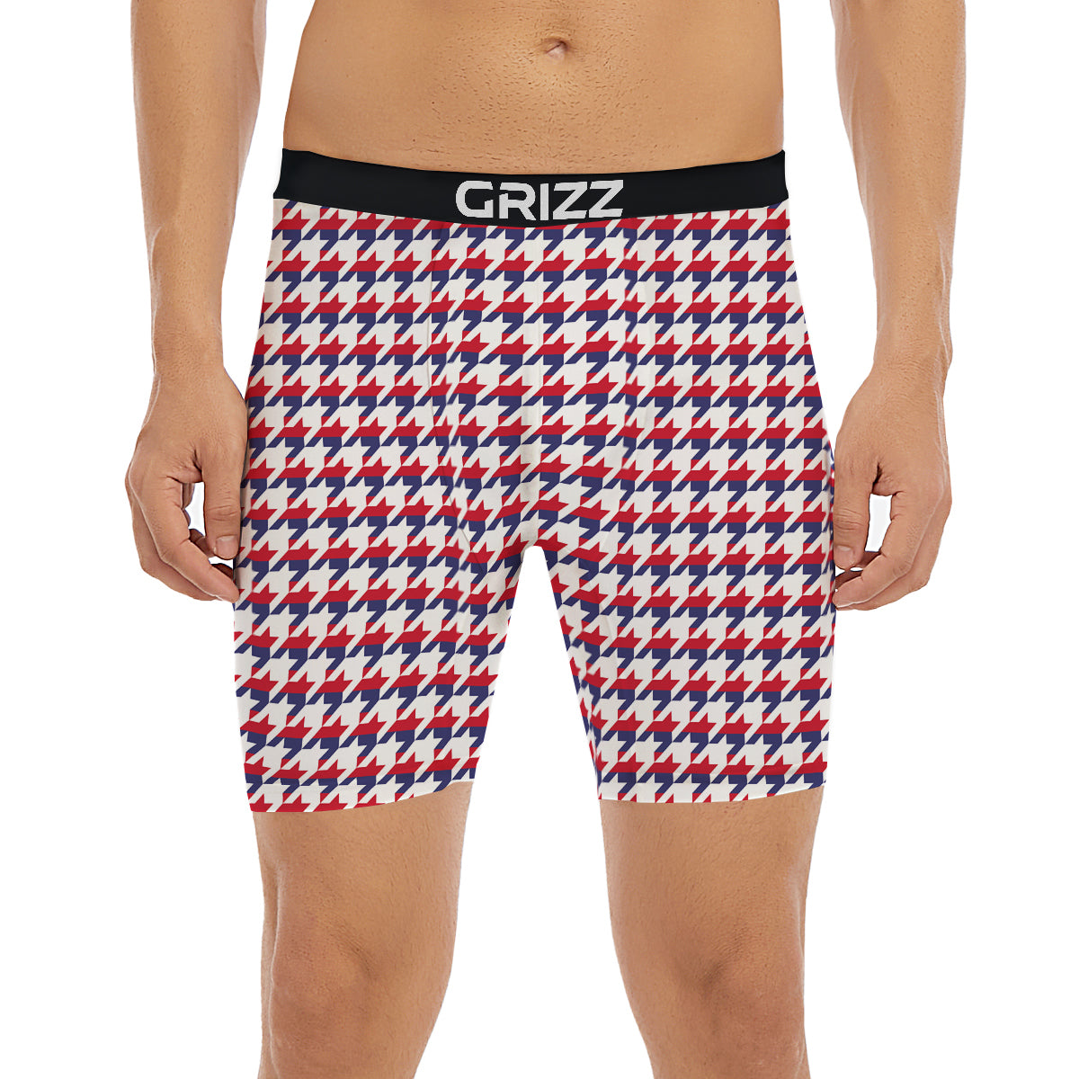 Houndstooth American Print Pattern Boxer Briefs-grizzshop