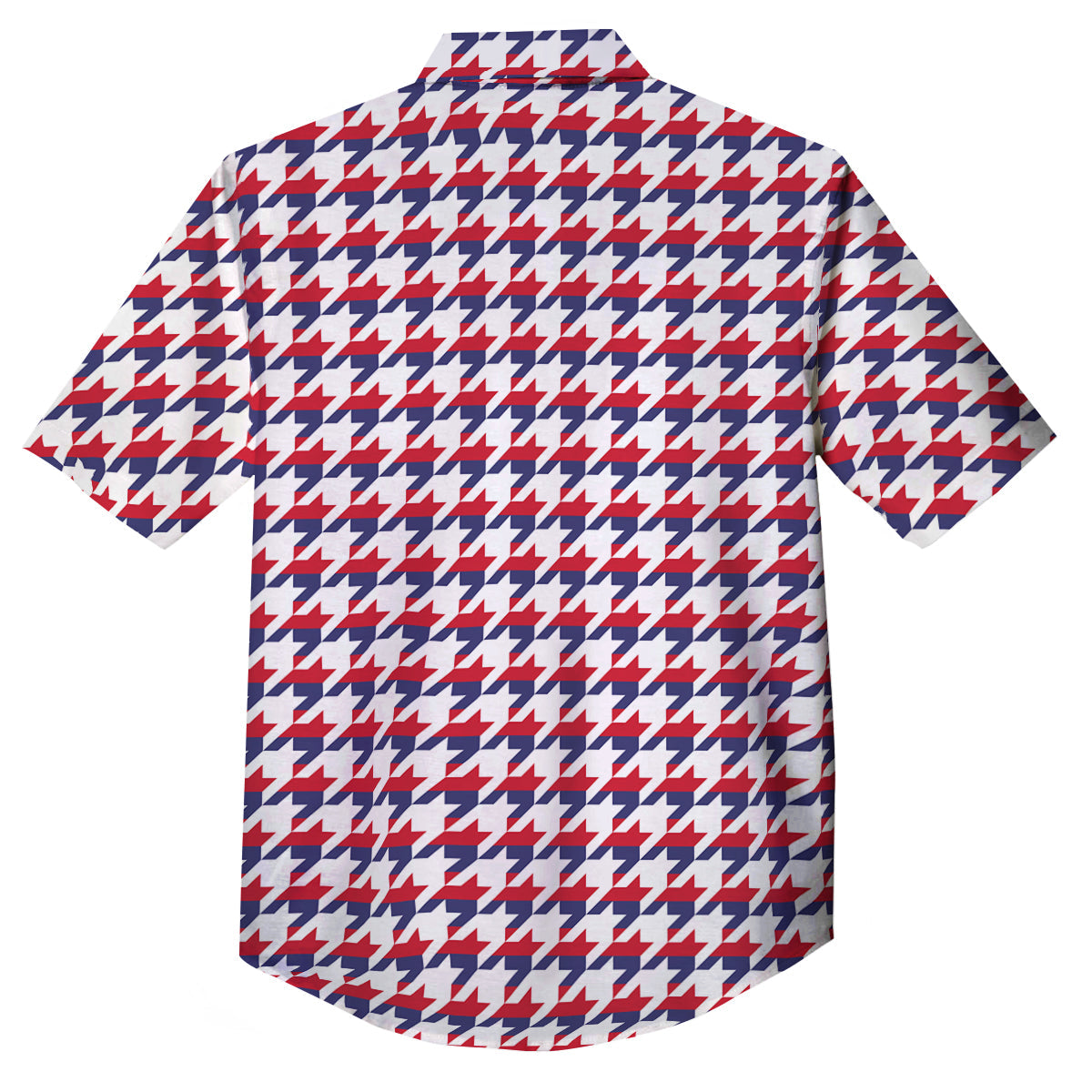 Houndstooth American Print Pattern Button Up Shirt-grizzshop
