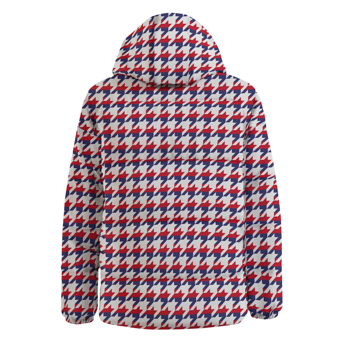Houndstooth American Print Pattern Down Jacket-grizzshop