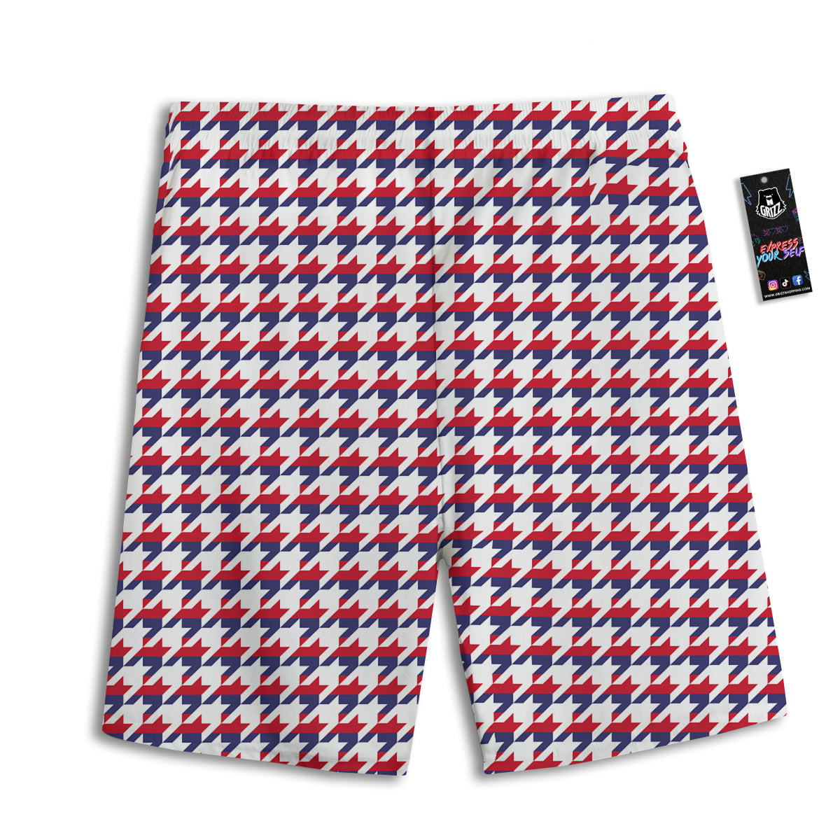 Houndstooth American Print Pattern Men's Athletic Shorts