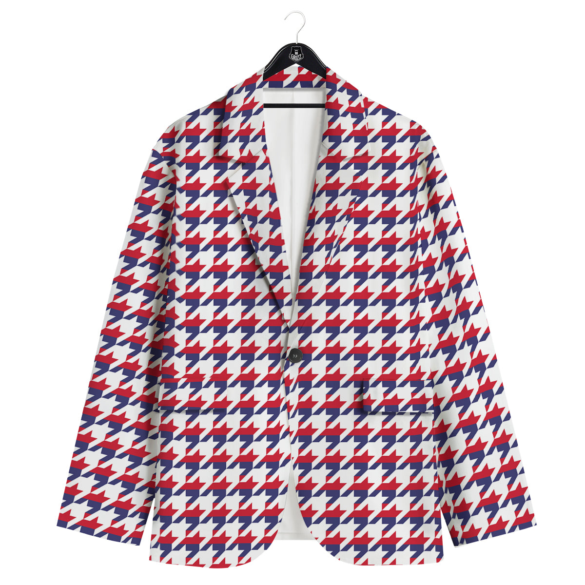 Houndstooth American Print Pattern Men's Sport Coat-grizzshop