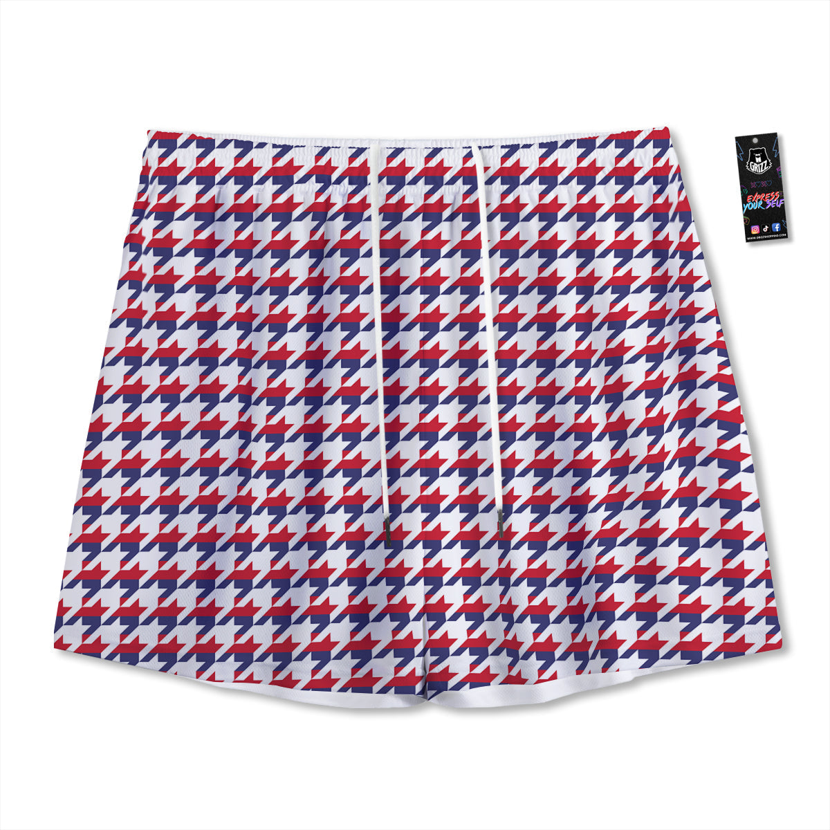 Kente Ghana Print Pattern Mesh Shorts