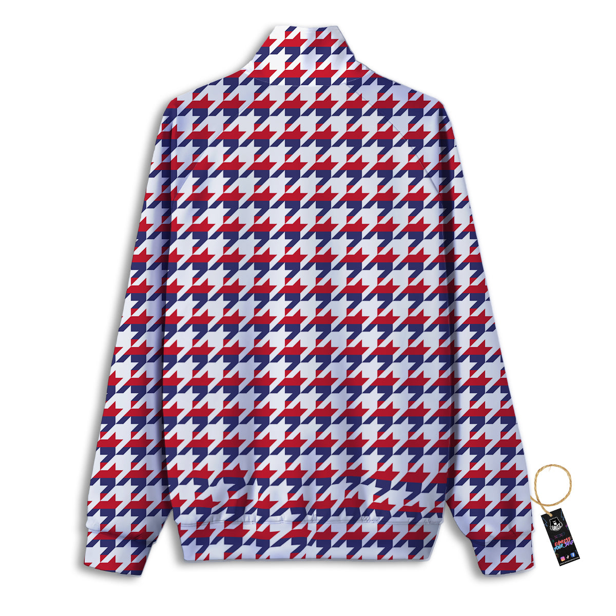 Houndstooth American Print Pattern Track Jacket-grizzshop