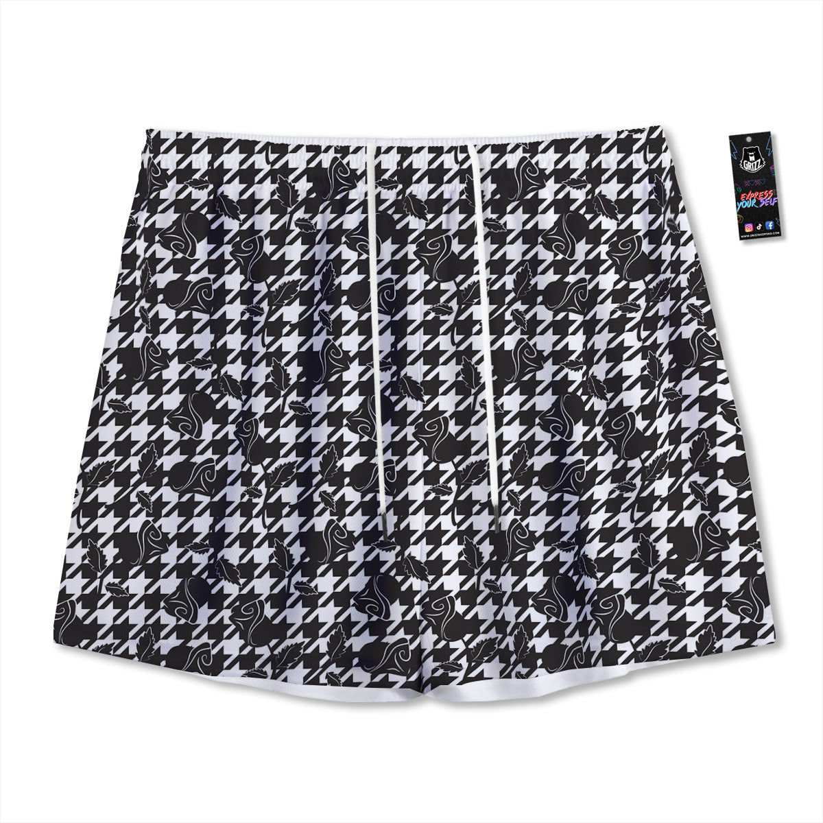 Marijuana Leaf Green Print Mesh Shorts