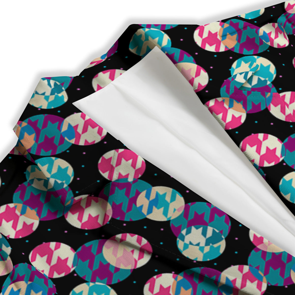 Houndstooth And Classic Polka Dot Print Pattern Women's Blazer-grizzshop