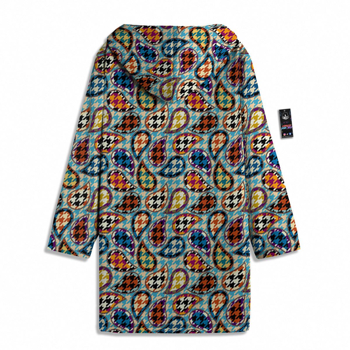 Houndstooth And Paisley Print Pattern Men's Windbreaker Jacket-grizzshop