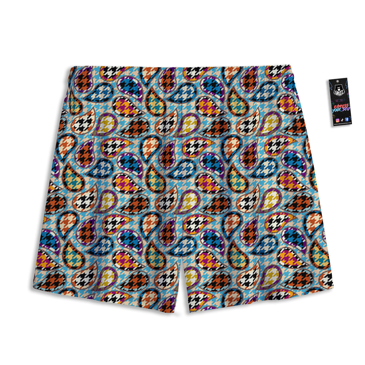 Mask Samurai Gold Print Mesh Shorts