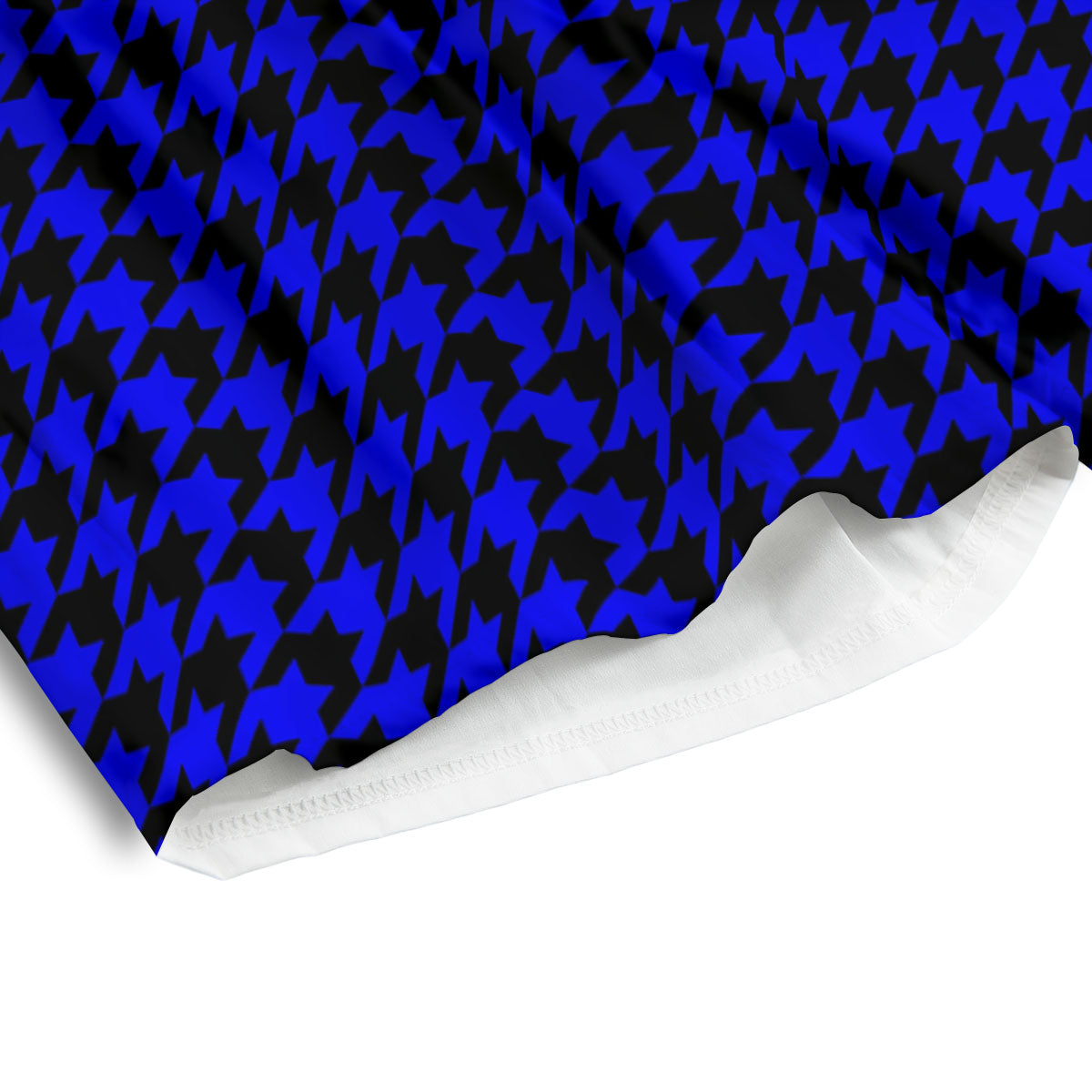 Houndstooth Black And Blue Print Pattern Men's Athletic Shorts