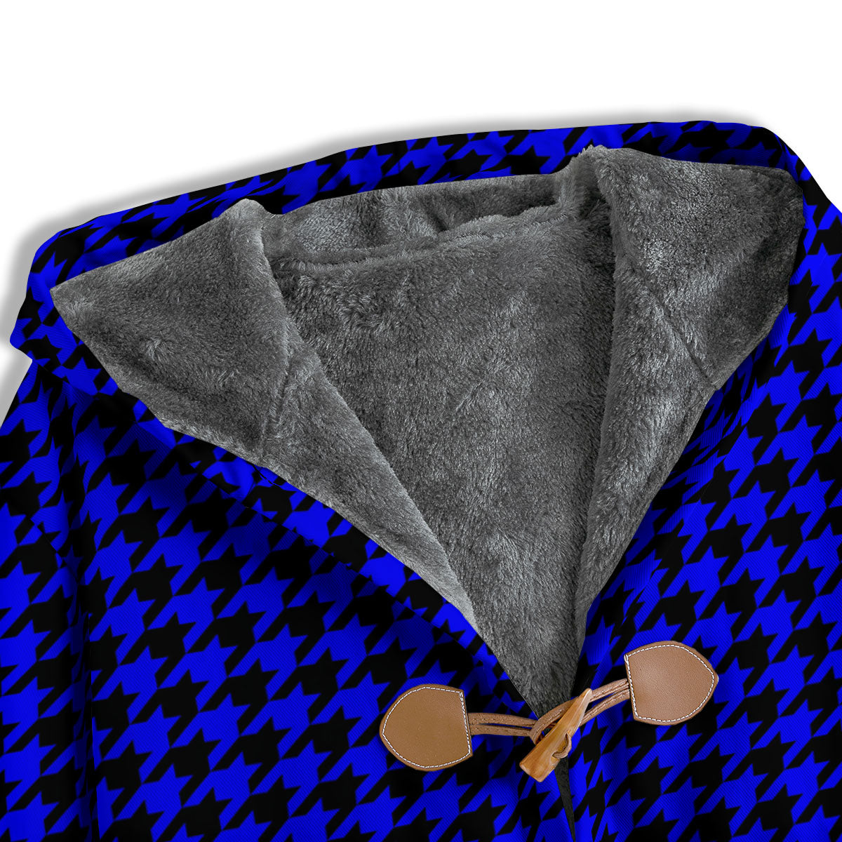 Houndstooth Black And Blue Print Pattern Men's Windbreaker Jacket-grizzshop