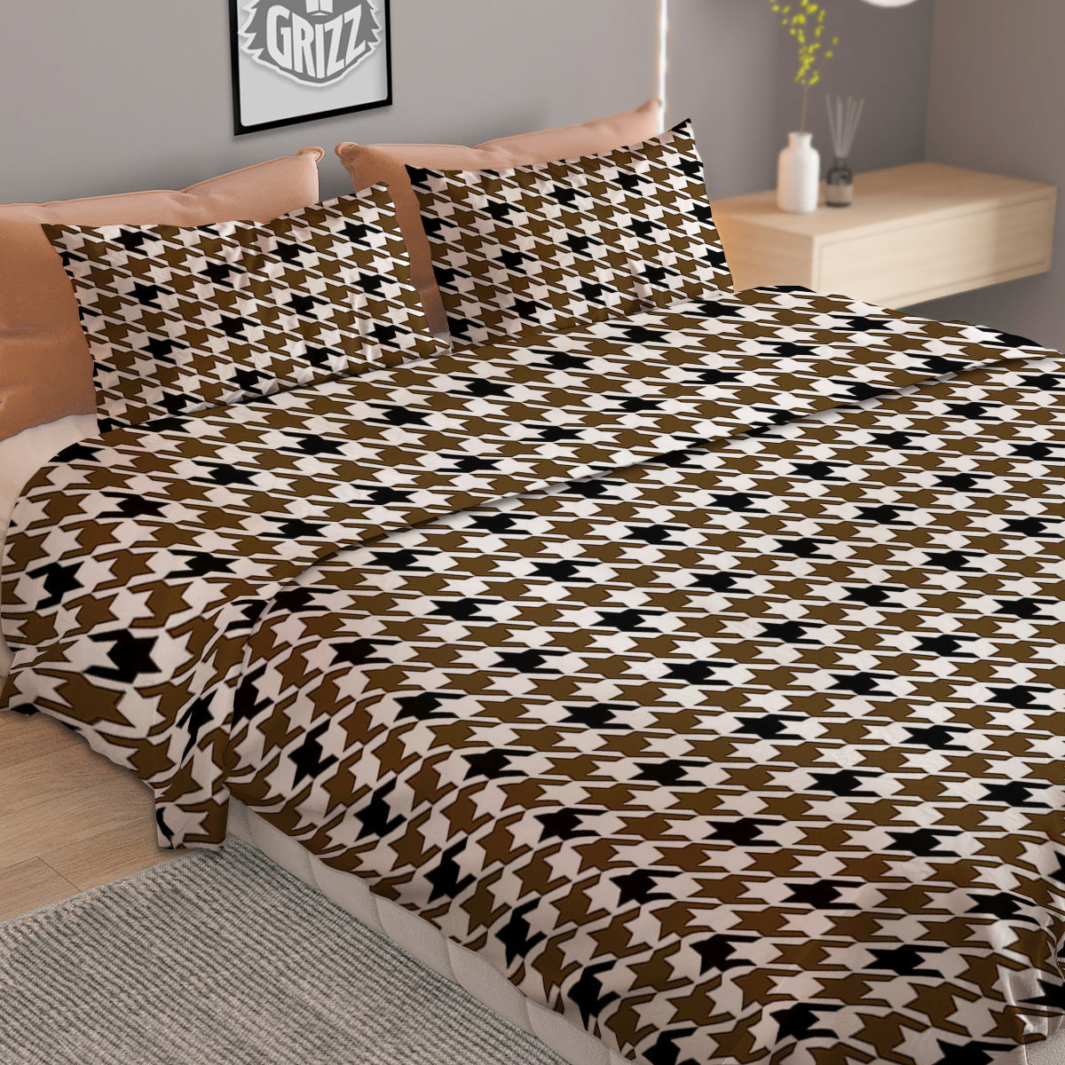Green Leaf Print Duvet Cover Bedding Set