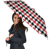 Houndstooth Black And Red Print Pattern Umbrella-grizzshop