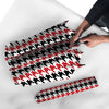 Houndstooth Black And Red Print Pattern Umbrella-grizzshop