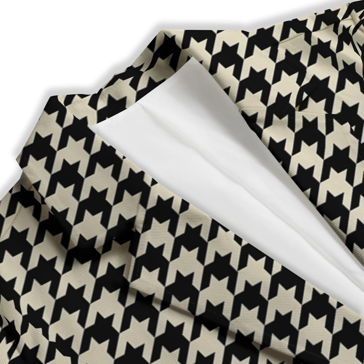 Houndstooth Black And Tan Print Pattern Women's Blazer-grizzshop