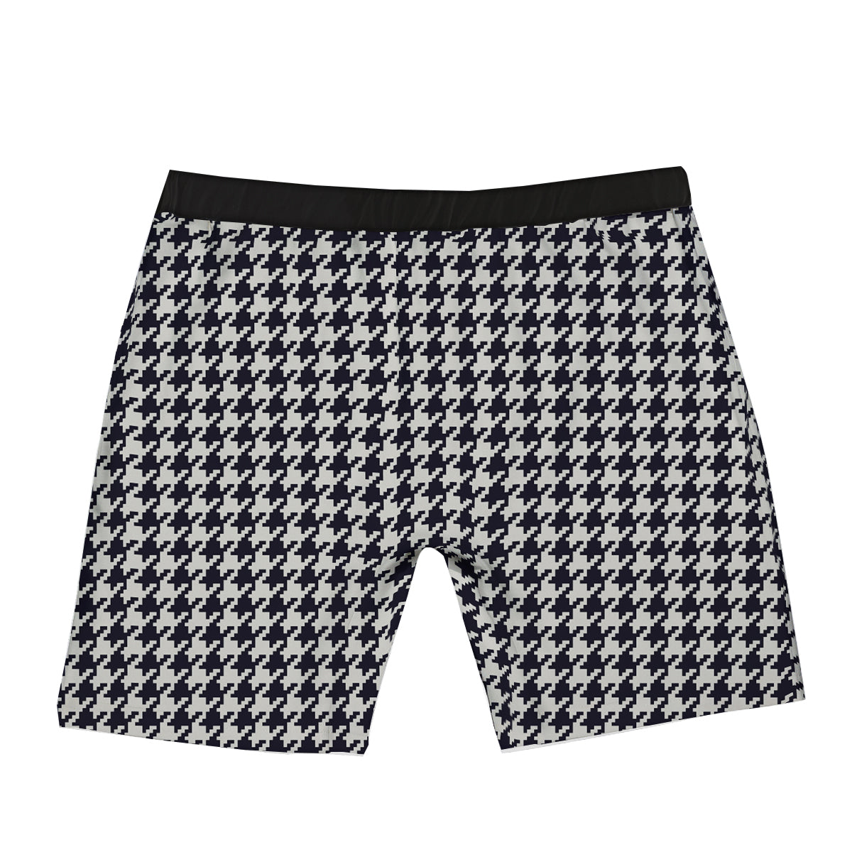 Houndstooth Black Pixel Print Pattern Boxer Briefs-grizzshop