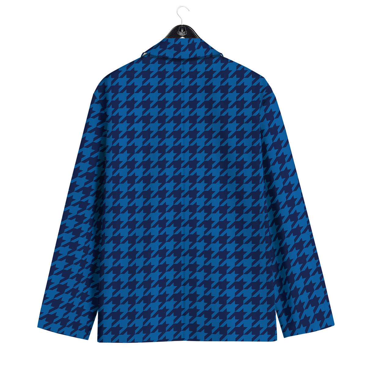 Houndstooth Blue Print Pattern Men's Sport Coat-grizzshop