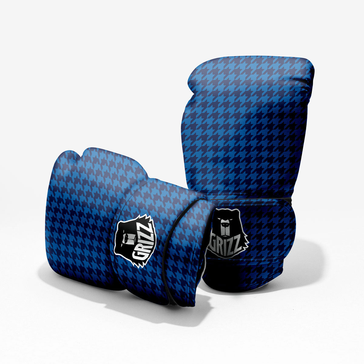 Houndstooth Blue Print Pattern Pro Boxing Glove