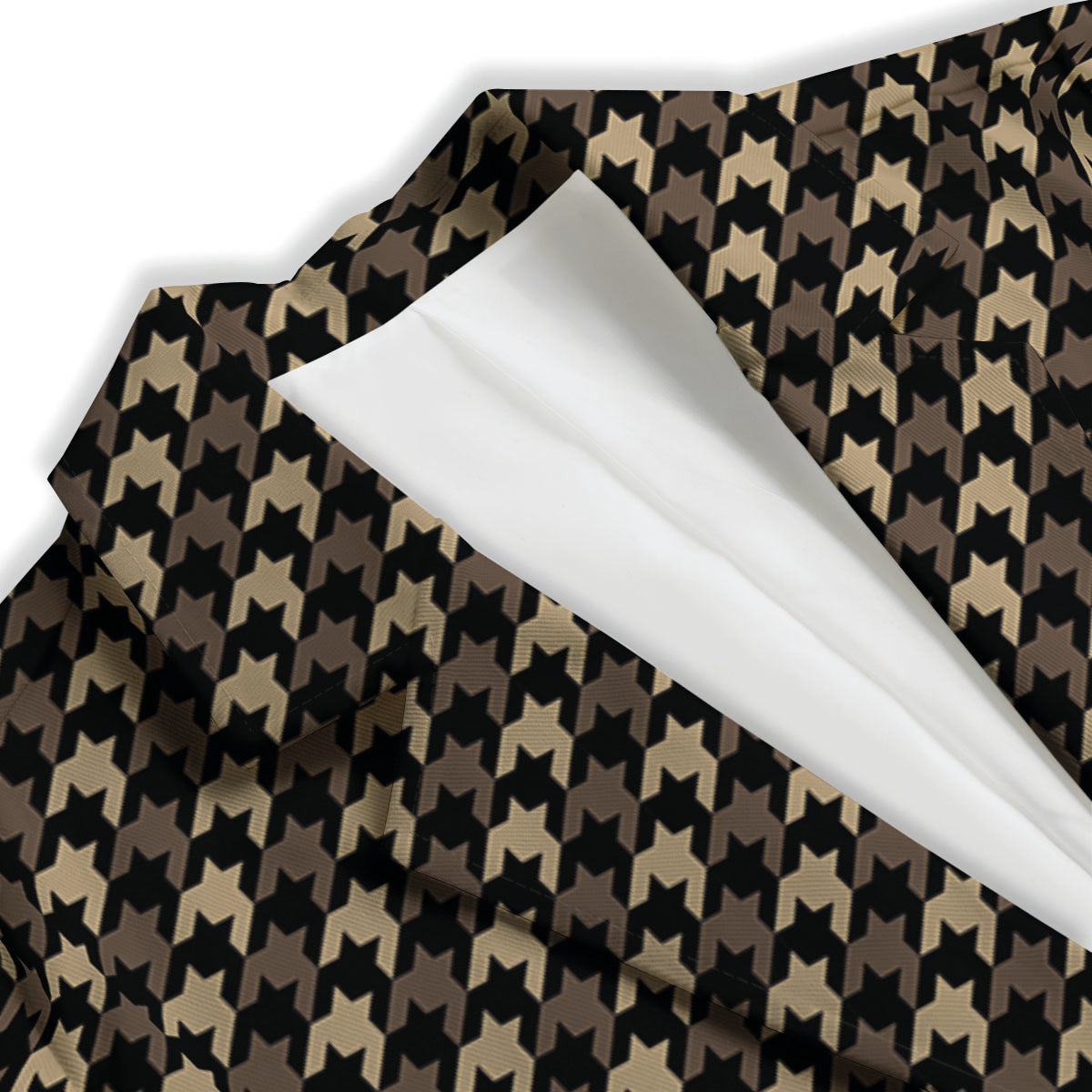 Houndstooth Brown Print Pattern Women's Blazer-grizzshop