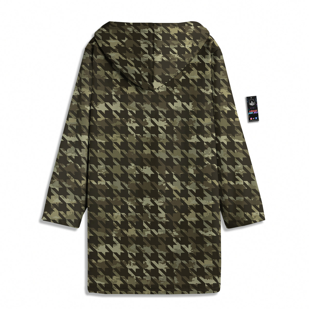 Houndstooth Camouflage Green Print Pattern Men's Windbreaker Jacket-grizzshop