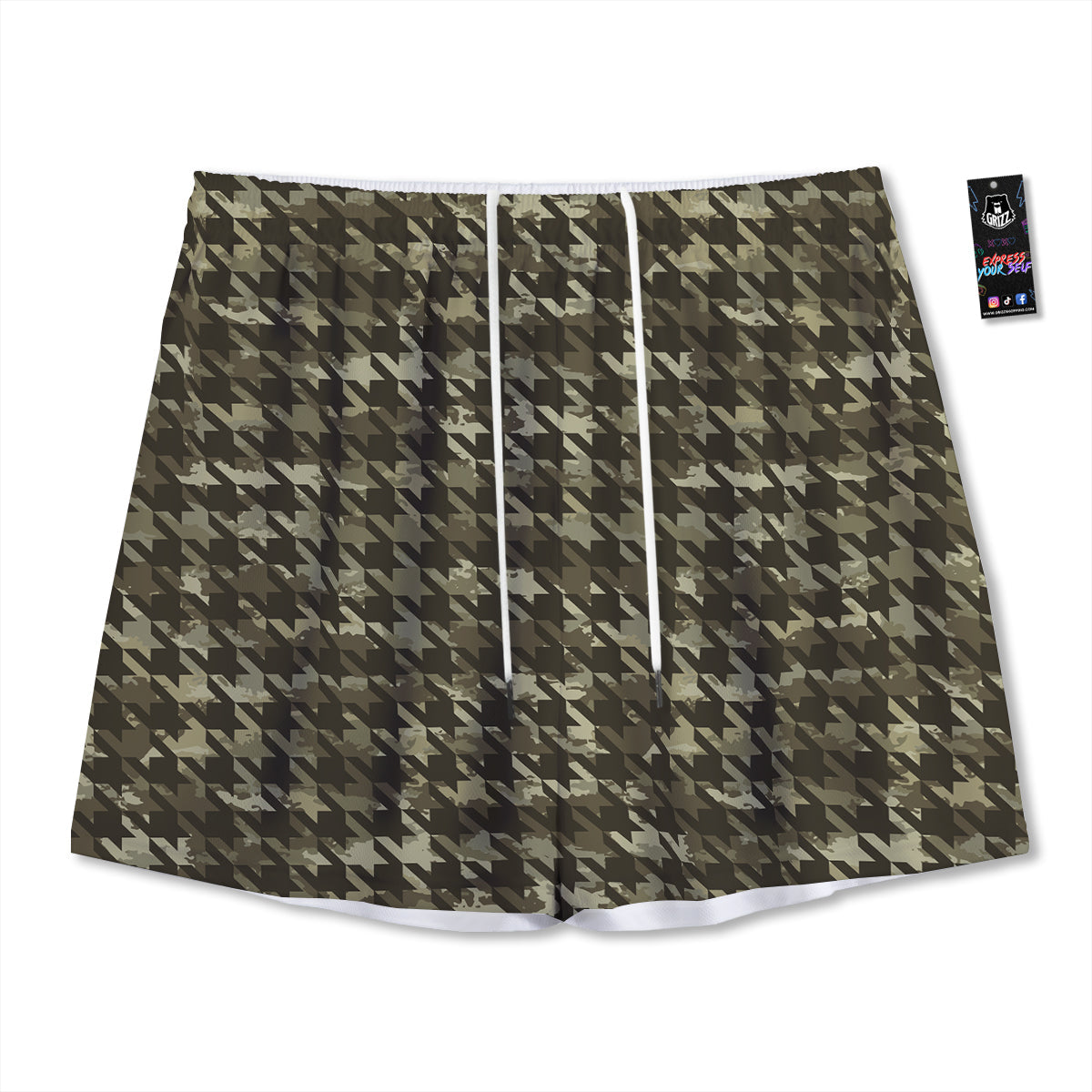 Kimono Flower Print Pattern Mesh Shorts