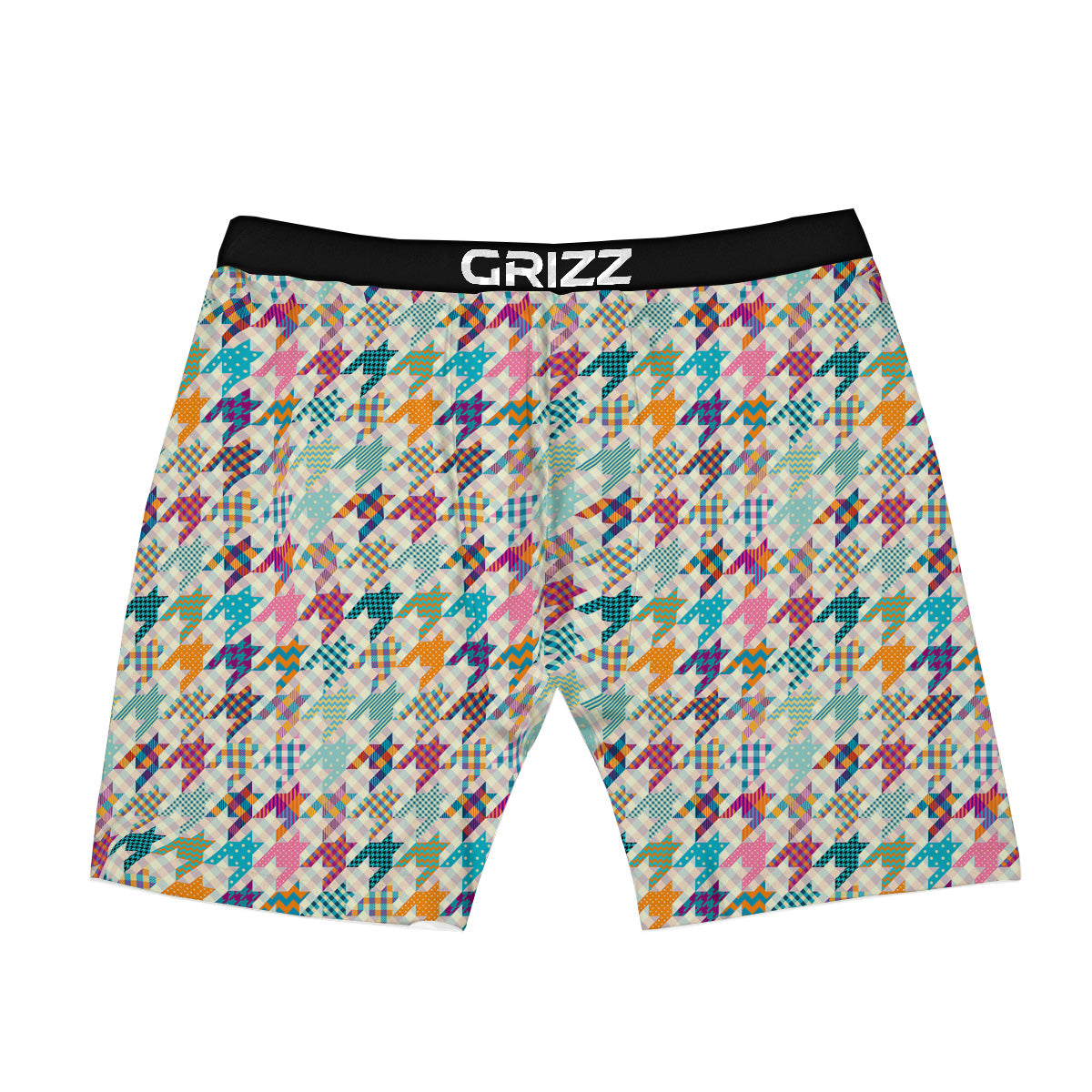 Houndstooth Colorful Plaid Print Pattern Boxer Briefs-grizzshop