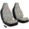 Houndstooth Colorful Plaid Print Pattern Car Seat Covers-grizzshop