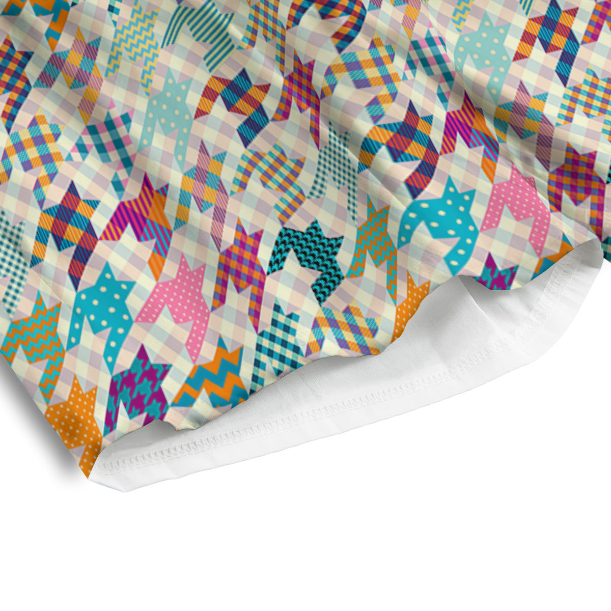 Houndstooth Colorful Plaid Print Pattern Men's Athletic Shorts