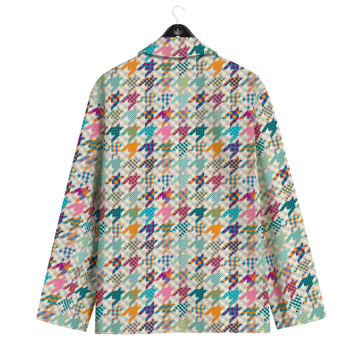 Houndstooth Colorful Plaid Print Pattern Men's Sport Coat-grizzshop
